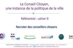 Recruter des conseillers citoyens