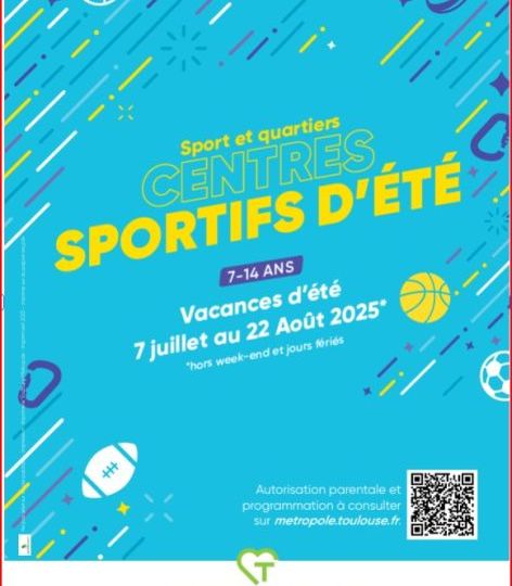 Affiche centres sportifs ete vacances du 7 juillet au 22 aout