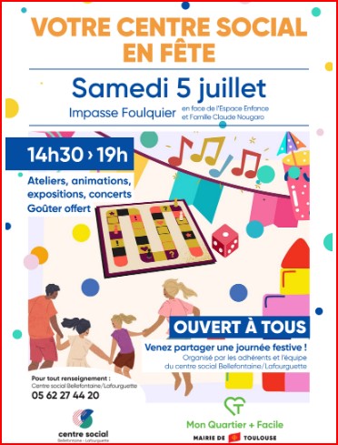 Votre centre social en fete le 5 juillet 1