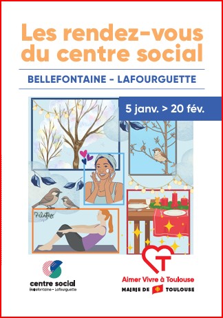 Affiche rendez vous du centre social 5 janvier au 20 fevrier 2026
